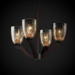 Amazing Brown Holders and Glass Chandelier Shades with Crystal Fixture Light