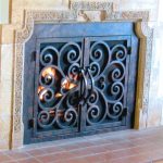 Attractive  Wrought Iron for Custom Fireplace Doors Design with Beautiful Pattern