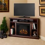 Brilliant Real Flame Churchill Corner Electric Fireplace for Tv Cabinet Design at Modern Living Room