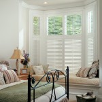 Comely Bright Ventilation Interior Window Shutters Design for Bedroom with Great Ceiling Lamps
