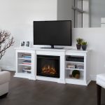 Contemporary Tv Cabinet plus White Electric Fireplace Design for Living Room Layout