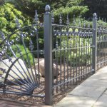 Impressive Grey Metal Fence Panels Design Echanted by Unique Pattern to Adorn the Garden Schemes
