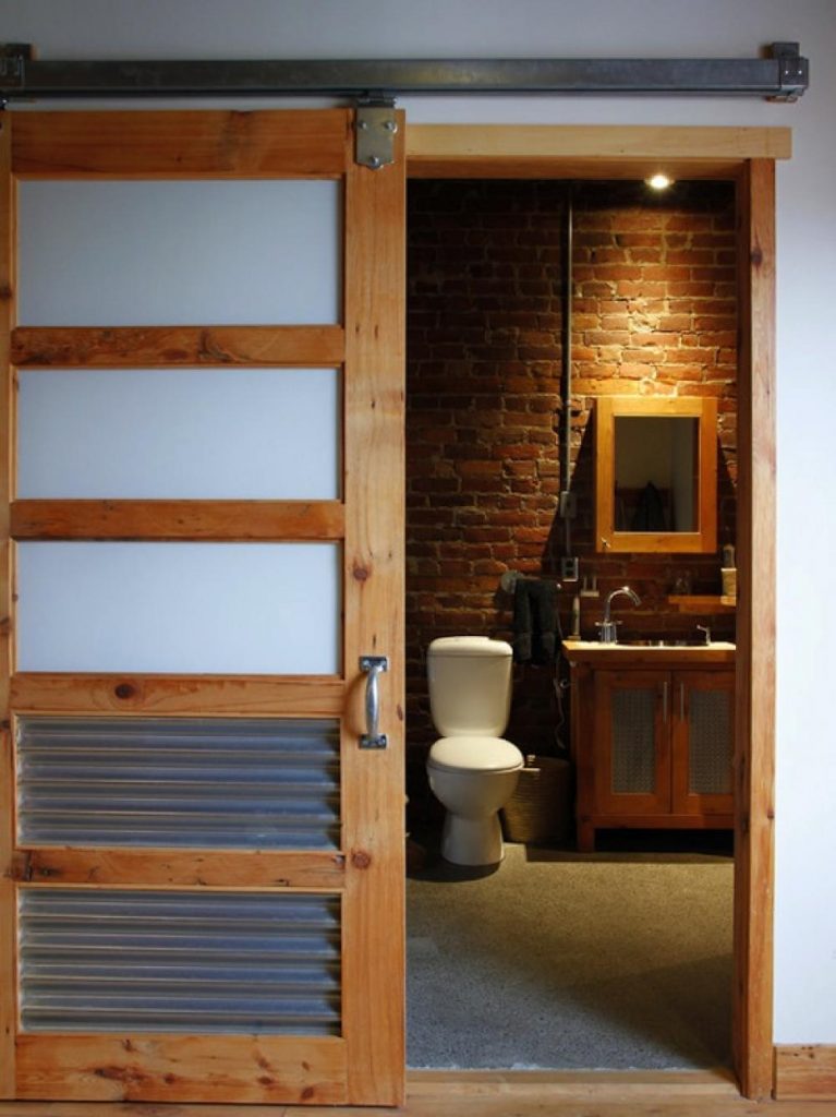 Rustic Bathroom Door Design