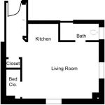 Simple Studio Apartment Floor Plans Exposing Wide Living Room  for Your Interior Layout Inspiration