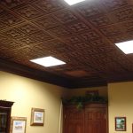 Stunning Drop Decorative Ceiling Tiles with Square Lights for Cottage Interior Concept