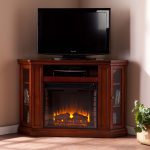 Stunning Wooden Tv Cabinet for Archetype Corner Electric Fireplace Design at Living Space Area