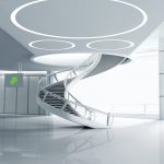 Amazing LED Ceiling Lights Enlightening Twist Staircase in Silver Ideas at Ultramodern House