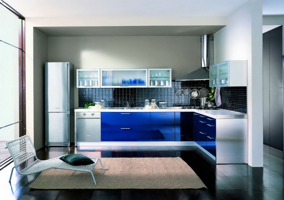 Blue And White Kitchen Cabinets