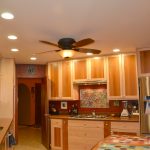 Fetching Kitchen Ceiling Lights Installation with Wooden Cabinet and Fan at Kitchen Image