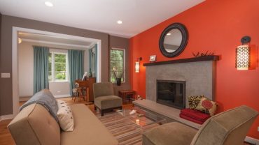 Living Room Interior Design with Color  Accents