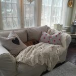 Loveseat with Blanket Throw