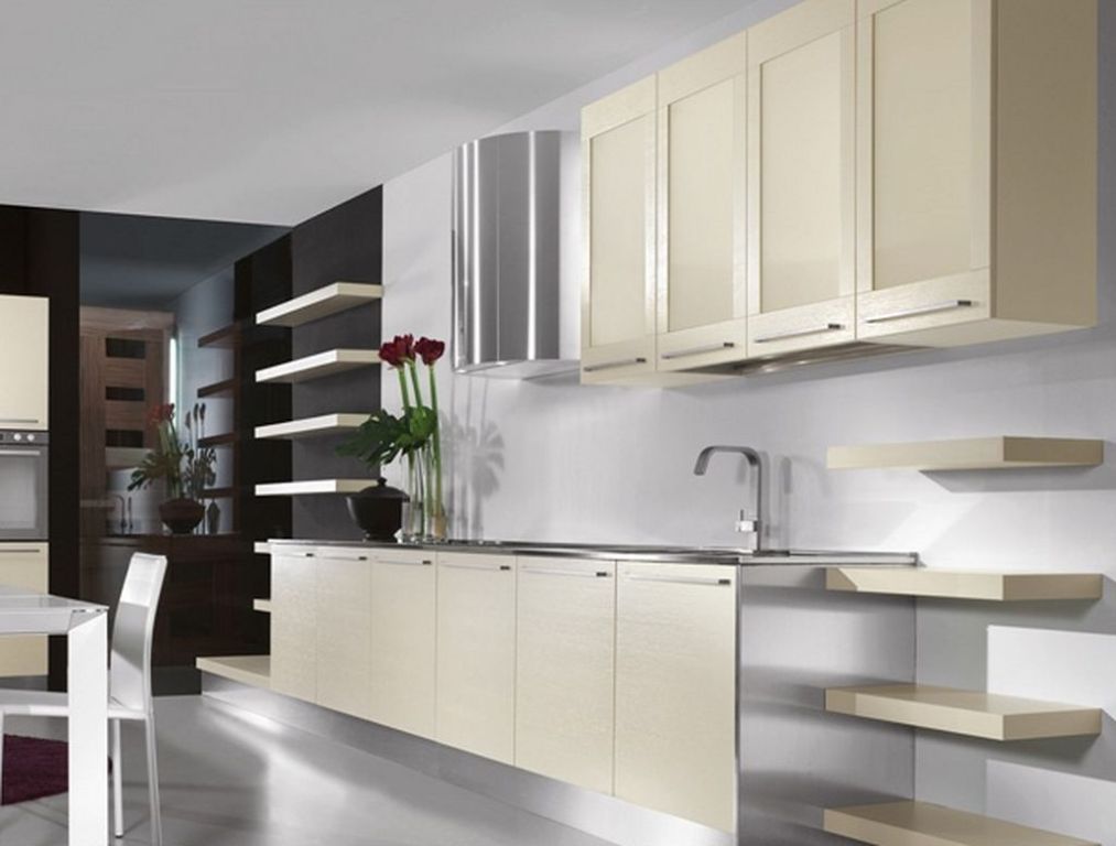 Modern IKEA Kitchen Cabinets 2014 in White Color for Appealing Kitchen with Glossy Countertop