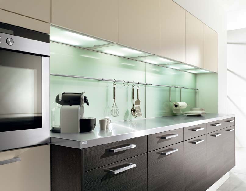 Sensational IKEA Kitchen Cabinets 2014 with Glossy Handles and Bright Lighting in Fabulous Kitchen