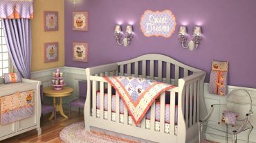 Splendid Schemes for Baby Girl Bedroom Ideas with Vintage Furnishings Enlightened by Chandelier