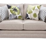 Taupe Loveseat with Throw Pillows