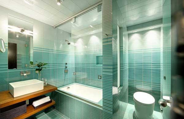 Blue Green Color Bathroom Design
