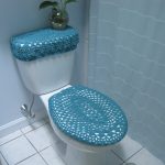 Blue Toilet Seat Cover Set