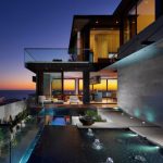 Fantastic Swimming Pool and Concrete Pathway for Best Home Ideas with Glass Fence
