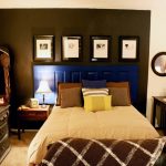 Sensational Blue Headboard in Fluffy Bed for Vintage Bedroom Apartment Decorating Ideas with Classic Dresser