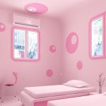 Appealing Girls Room with Pink Bedroom Desaign Ideas and Modern Bed plus Chic Window