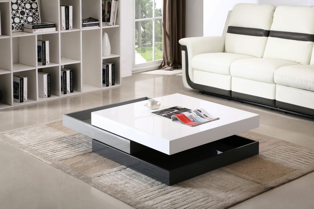 Awesome Low  Design for  Contemporary Coffe Table  with Black and White Color Picture