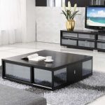 Bewitching Black Color to Tables For Living Room with Glass Accent plus Low Design