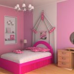 Comfortable Exiting Picture  Pink Desaign Ideas with Nice Accessory and Chic Wooden Cabinet