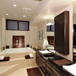 Exellent Furniture with Wooden Element for Classic Luxury Bathrooms and Cozy Low Bathub