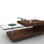 Fascinating Decor and Wooden Material for Contemporary Coffe Tables with Square  Glass Accent