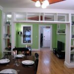 Fascinating White Storage for Kitchen Dining Divider Desaign Ideas close Green Wall Paint