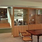 Great Big Woodden Cupboard for Kitchen Dining Divider Decor on Ceramic Tile Floor