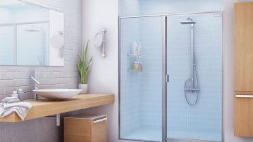 Luminous Design for  Alumax  Shower Doors with Glass Element close Chalk Wall Paint