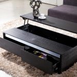 Modern Design and Black Color for Contemporary Coffe Tables On Large Nice Rug