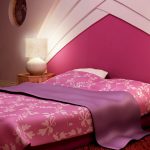 Monstrous Heardboard with White Color Accent  in Pink Bedroom Desaign Ideas with Best Pednant Lamp