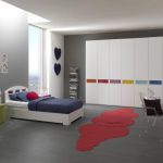 Multicolored Accent in Cool Room Painting Ideas with Great Cupboard facing Nice Single Bed