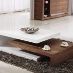 Natural Design to Table For Living Room with Wooden Material and White Color Picture