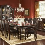 Remarkeble Decor Furniture with Dark Color Antique Dining Room Ideas plus Chic Hanging Lamp