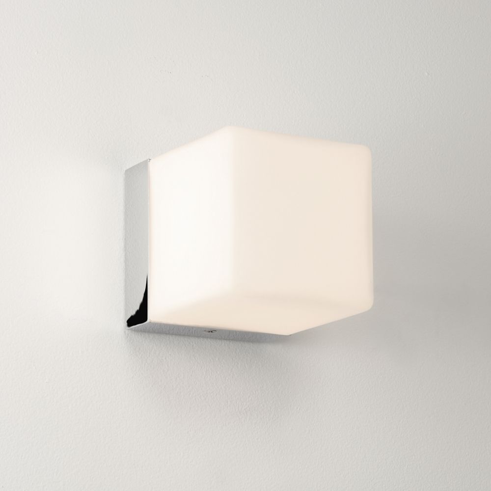 Adorable White Armature shaped Cube on White Wall Paint for Massive Bathroom Lighting