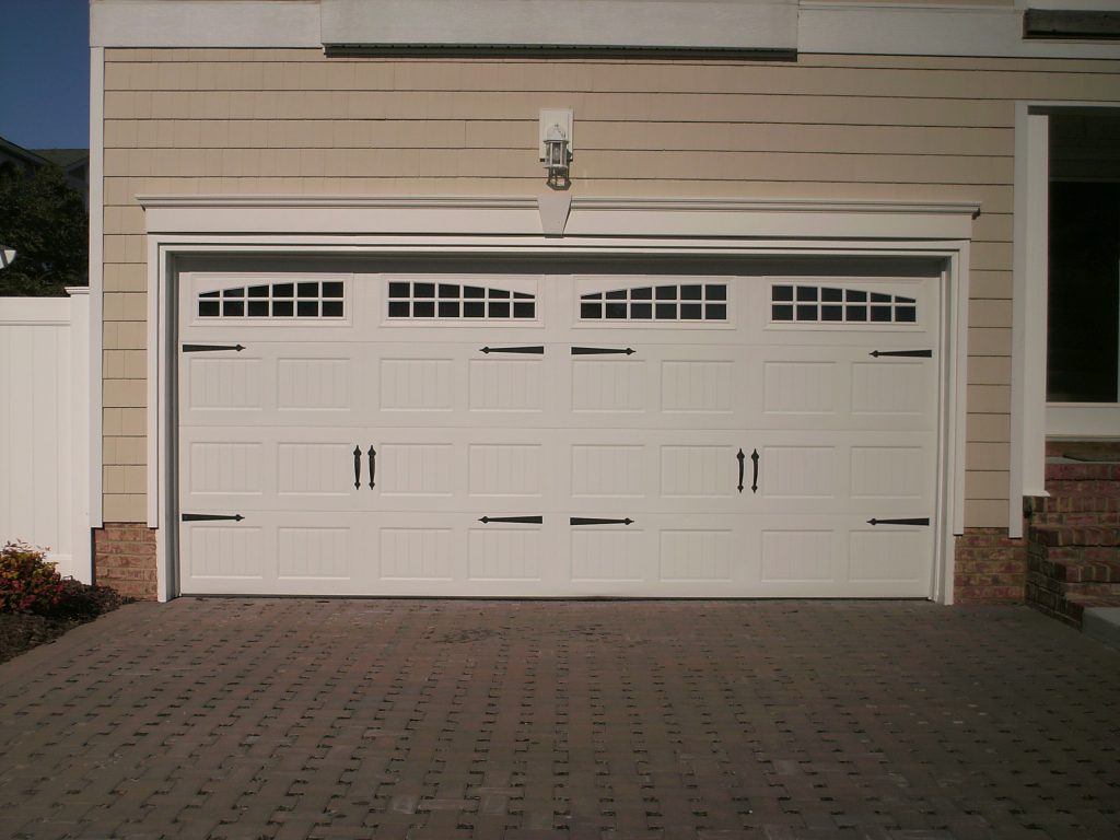 Alluring Design with Chic Accent and White Color for Carriage Style Garage Doors Picture