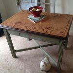 Alluring Draw on Wooden Square  Vintage Kitchen Table on Large Clam Carpet Color