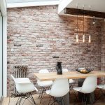 Attractive Style of Antique Dining Room Ideas with Brick Wall Decor also Nice Furniture