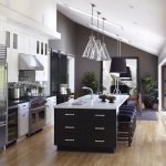 Attractive Style of Dark Grey Walls Kitchen and Good Cabinet using Best Countertop