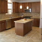 Beauteous Style of Lowes Kitchen Design with Wooden Cabinet using Chic Top and Backsplash