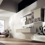 Breathtaking Modern Minimalist Bathroom Designs with Comfortable Bed side Unusual Lamp Table plus White Wall Paint