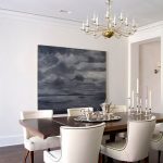 Brilliant Classic Dining Table Designs with White Chair on Sleek Floor plus Nice Chandelier