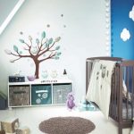 Graceful Wall Decor also Drawer plus Brown Wooden Crib as Antique Baby Room Ideas