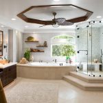Impressive Luxury Bathroom Designs with Interesting Shower Room side Wardrobe plus Cute Washbowl