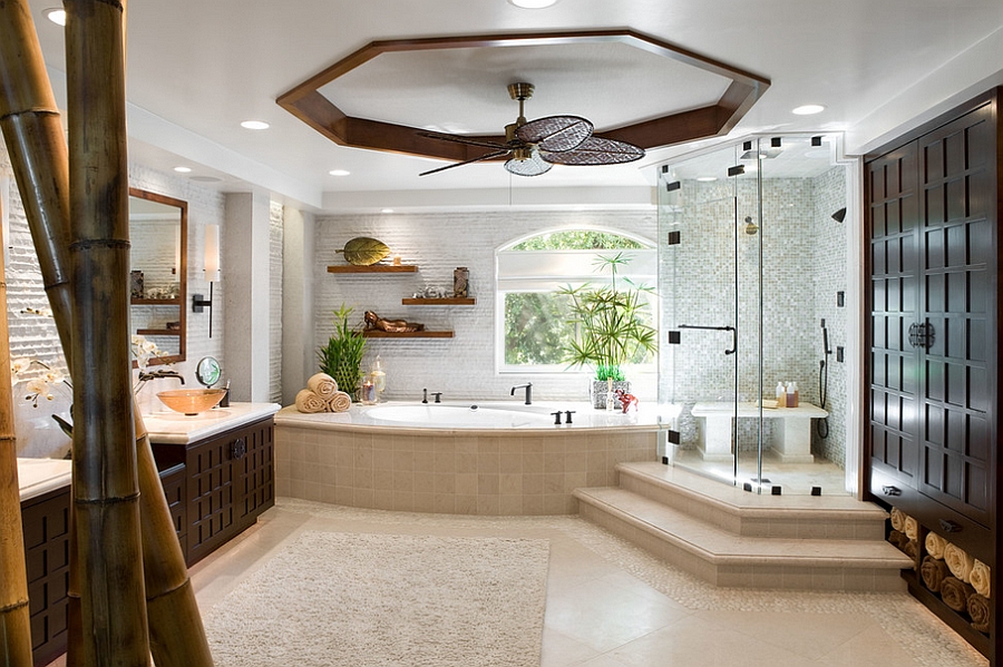 Impressive Luxury Bathroom Designs with Interesting Shower Room side Wardrobe plus Cute Washbowl