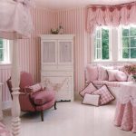 Marvelous Furniture of Pink Bedroom Design Ideas with Cozy Window Seat also Arm Chair
