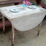 Old Accent for Vintage Kitchn Table with White Color and Chic Blue Accessory